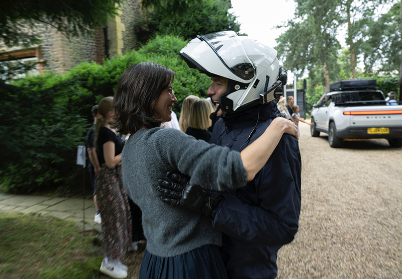 Ewan wearing Shoei Neotec 3 helmet